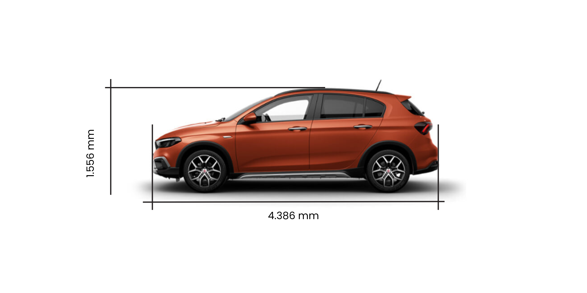 Fiat Egea Cross boyutlar diyagramı