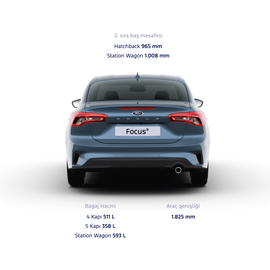 Ford Focus 2026 boyut detayı