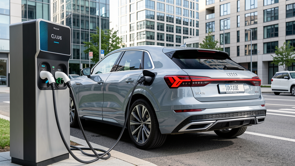 Audi Q4 Sportback e-tron sarj istasyonunda, elektrikli SUV