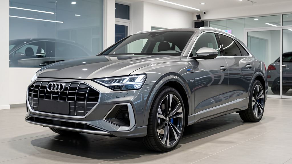 Audi Q6 Sportback e-tron 2026 on gorunumu, Sportback silueti, Matrix LED farlar